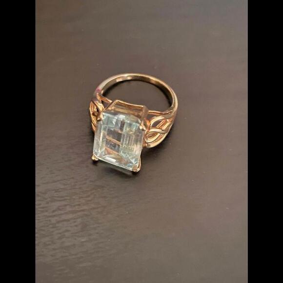 Vintage 14K Aquamarine Sz. 6 - Picture 1 of 7
